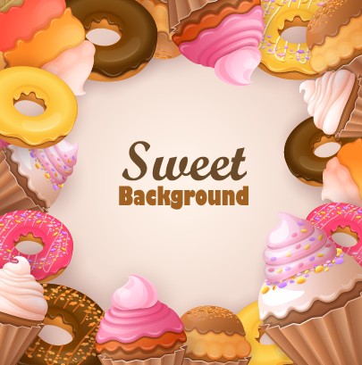 Creative sweets vector background art 02