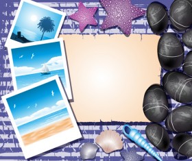 Creative travel photos background vector 01