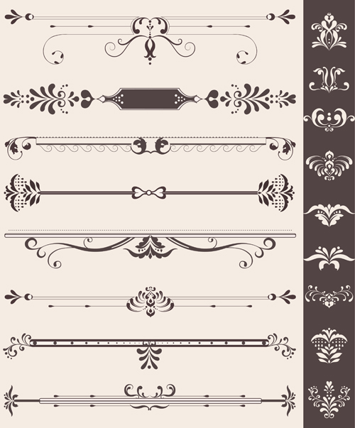 Creative vintage ornaments with borders vector