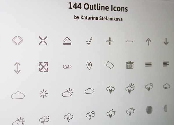 Creative weather outline icons psd