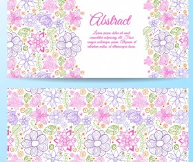 Cute abstract elements banners vectors 01