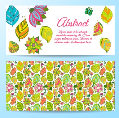 Cute abstract elements banners vectors 03