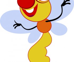 Cute cartoon bee vector material