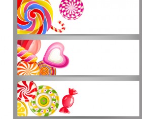 Cute sweets banners vector