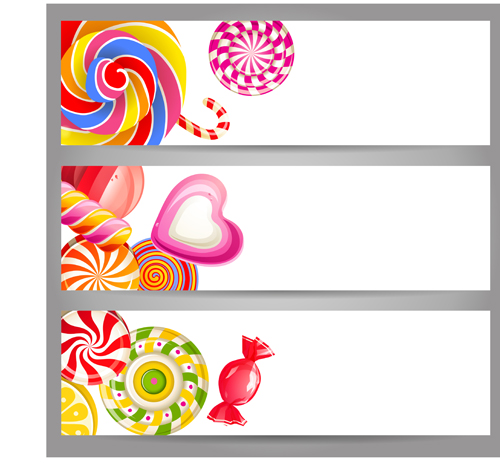 Cute sweets banners vector