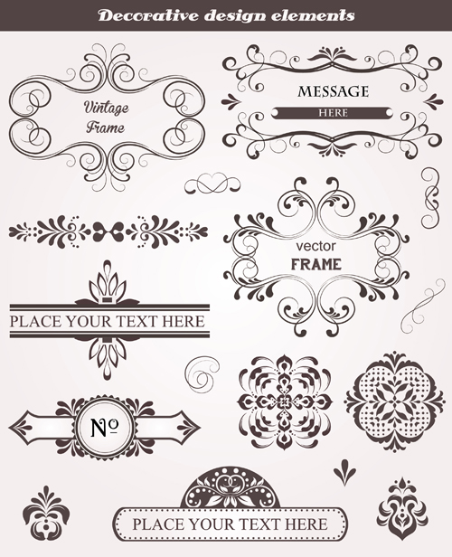 Decorative design elements frames vector