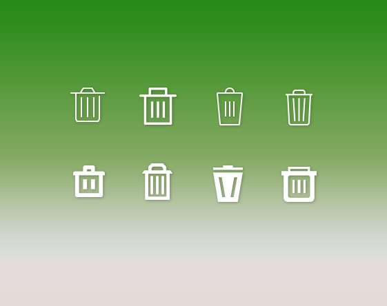 Delete and trash psd icons