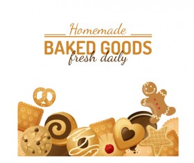 Delicious cookies creative background 01