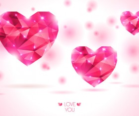 Diamond heart creative vector graphics 01