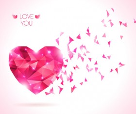 Diamond heart creative vector graphics 02