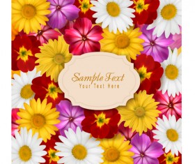Different flower seamless pattern background vector