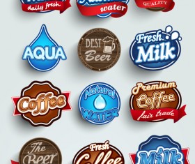 Different labels stickers creative vector set 06