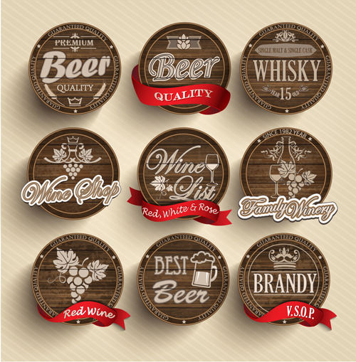 Different labels stickers creative vector set 07