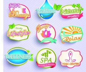 Different labels stickers creative vector set 08