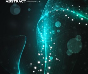 Dynamic light waves background vector material 02