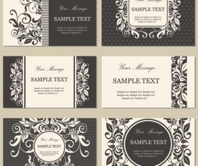 Elegant floral cards vectors graphic 03