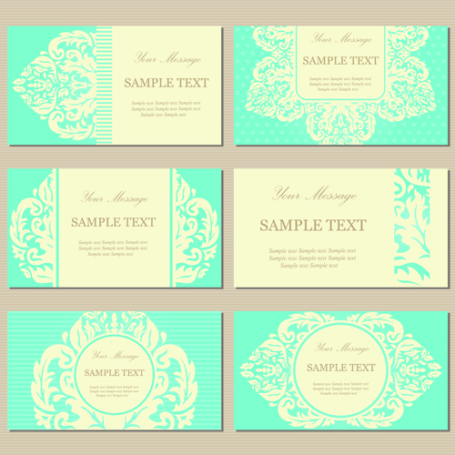 Elegant floral cards vectors graphic 04