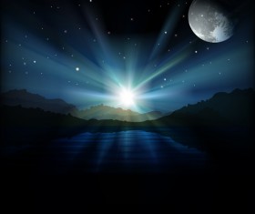 Beautiful evening nature scenery backgrounds 01