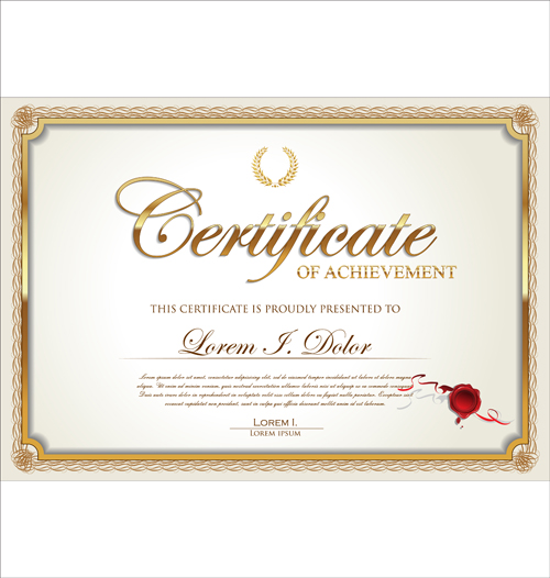 Exquisite certificate frames with template vector 02