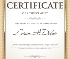 Exquisite certificate frames with template vector 04