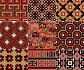 Fabric seamless patterns design set 02