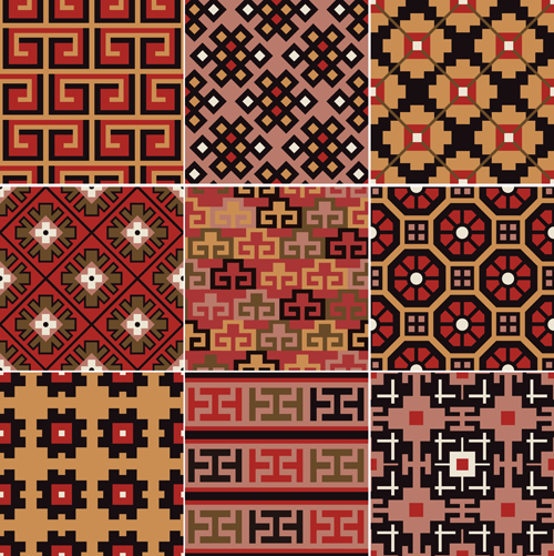 Fabric seamless patterns design set 02
