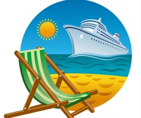 Fashion travel elements vector backgrounds set 02