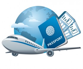 Fashion travel elements vector backgrounds set 06