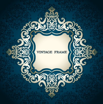Floral vintage frame vector graphics 01