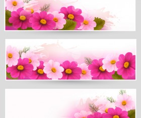 Flower with grunge vector banner