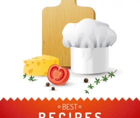 Food theme cover design vector graphics 01