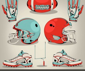 Football elements design vector set