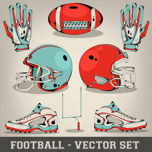 Football elements design vector set