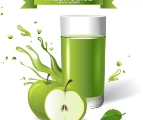 Fresh apple juice creative design vector