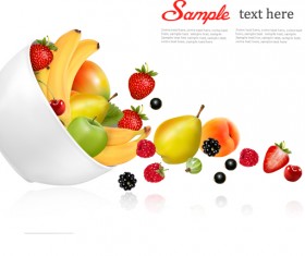 Fresh fruit background vector graphics