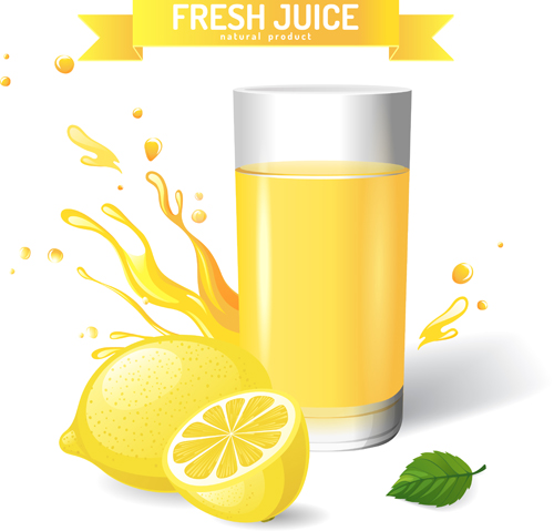 Fresh lemon juice creative design vector