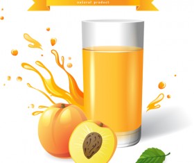 Fresh peach juice creative design vector