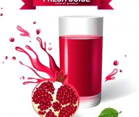 Fresh pomegranate juice creative design vector