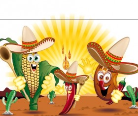 Funny cartoon vegetables characters vector