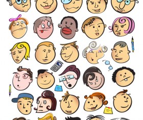 Funny faces smile expression vector material 01