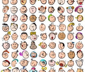 Funny faces smile expression vector material 02