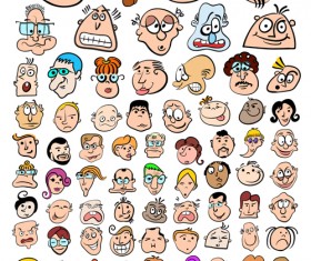 Funny faces smile expression vector material 03