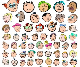 Funny faces smile expression vector material 04