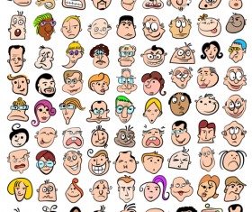 Funny faces smile expression vector material 05