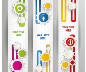 Gear abstract banners design vector