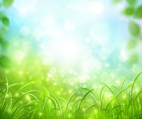 Green grass with halation background vector