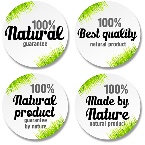 Green grass with sale round stickers vector