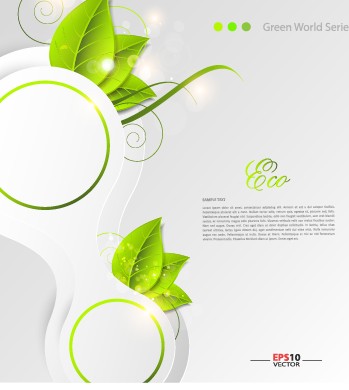 Green world creative Eco background vector 05
