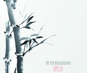 Hand drawn bamboo vector background