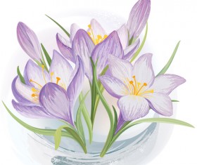 Hand drawn blue flower vector